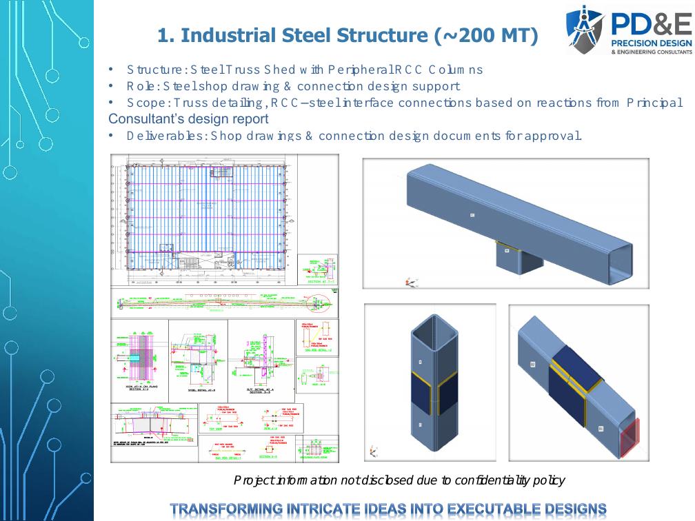 Industrial steel structure design and connection work